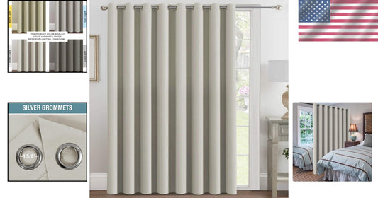 Thermal Insulated Blackout Curtains 100"W x 96"L - Elegant Room Divider Solution