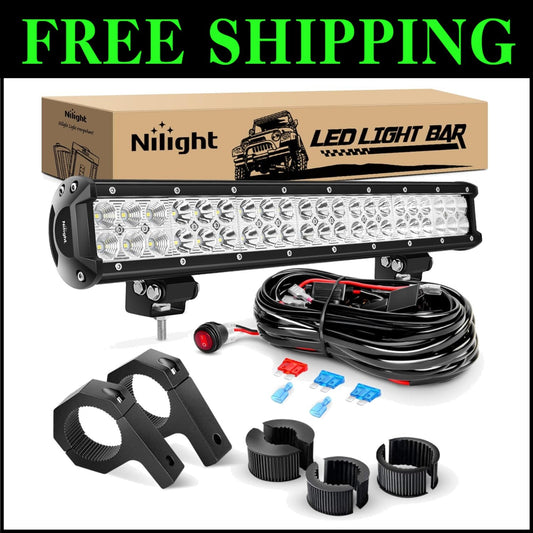 Durable 126W Waterproof Off-Road LED Light Bar with Bracket & Wiring Harness