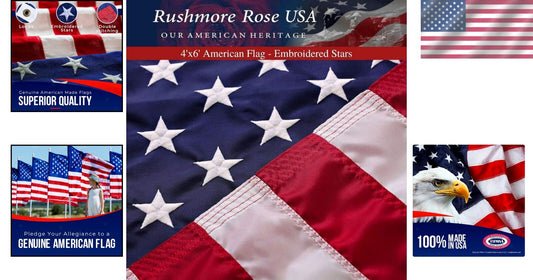 Versatile Indoor/Outdoor 4x6 American Flag - Reinforced & Embroidered Features