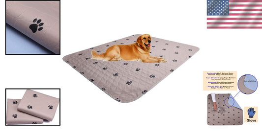Extra Large Reusable Dog Pee Pads with Grooming Gloves - Waterproof & Absorbent