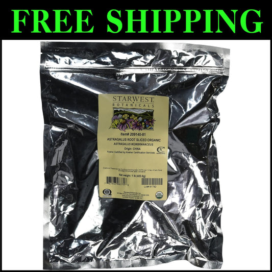 1 Pound Organic Astragalus Membranaceus Root Slices for Energy & Wellness