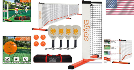 Complete 22FT Regulation Pickleball Set with Paddles & Carry Bag for Outdoor Fun