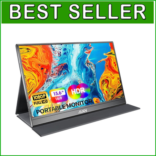 Ultra-Slim 15.6-Inch Portable Monitor - Full HD Eyecare Display with Smart Cover