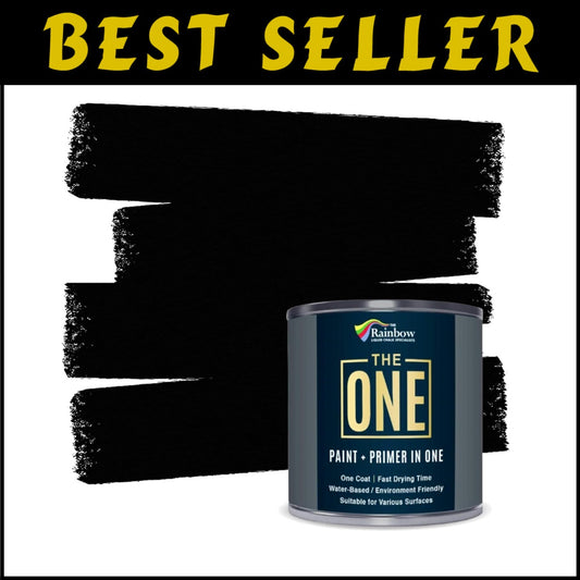 Non-Toxic Matte Black Paint - 1L Durable Formula for Furniture & Interior Use