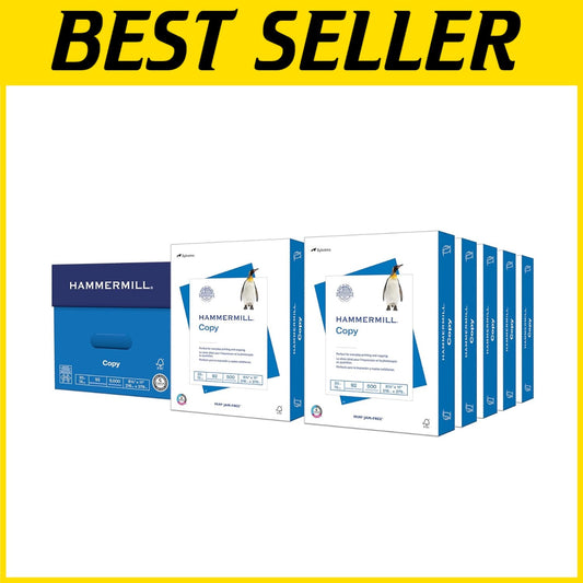 Bulk 20 lb Copy Paper, 8.5 x 11, 10 Reams of 5000 Sheets - Bright & Reliable