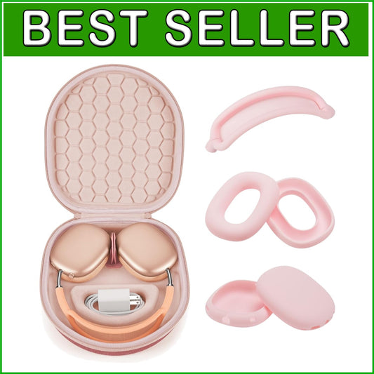 Elegant Coral Red AirPods Max Protection Case with Velvety Lining and Handle