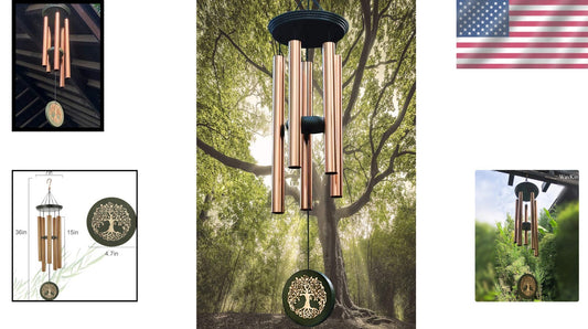 36-Inch Memorial Wind Chime - Deep Tone Outdoor Decor for Loving Remembrance