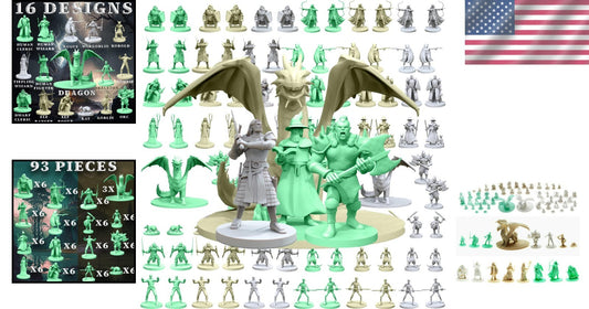 RPG Mini Figures Bundle - 93 Pack of Heroes and Monsters for Adventure Games