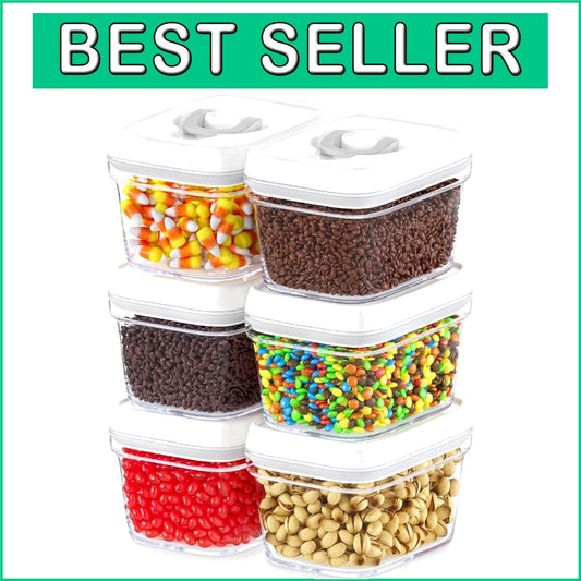 Durable Rectangular Airtight Containers - 6 Clear BPA-Free Kitchen Canisters