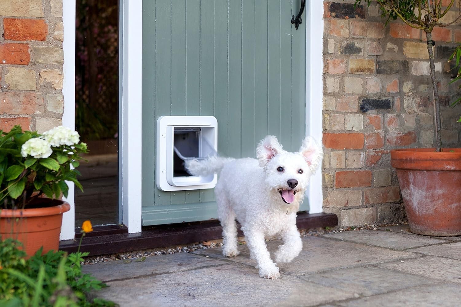 Battery-Powered Microchip Pet Door - Secure Access for Small Dogs & Cats