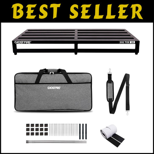 Portable 6.3lb Guitar Pedal Board with Adhesive Strips & Heavy-Duty Carry Bag