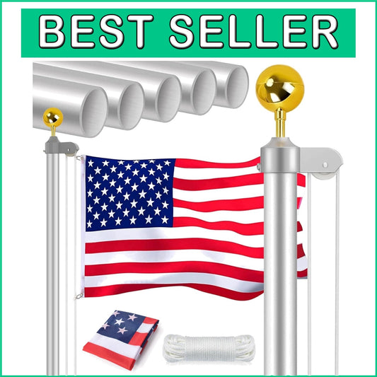 All-Weather 16FT Heavy-Duty Flagpole with Easy Installation and Storage