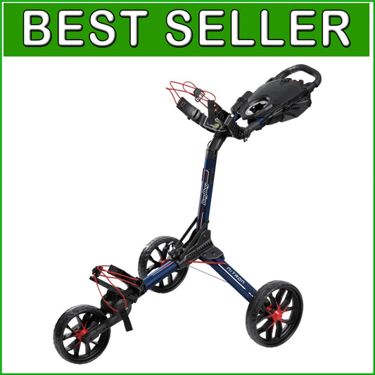 All-in-One Golf Push Cart with Storage, Smooth Wheels, and Umbrella Holder