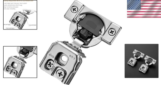 Adjustable Satin Nickel Soft Close Hinges - 60 Pack for Enhanced Kitchen Style