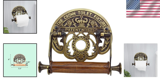 Victorian Style Antique Brass Toilet Paper Holder - 7.5 in. Wall Mounted Charm