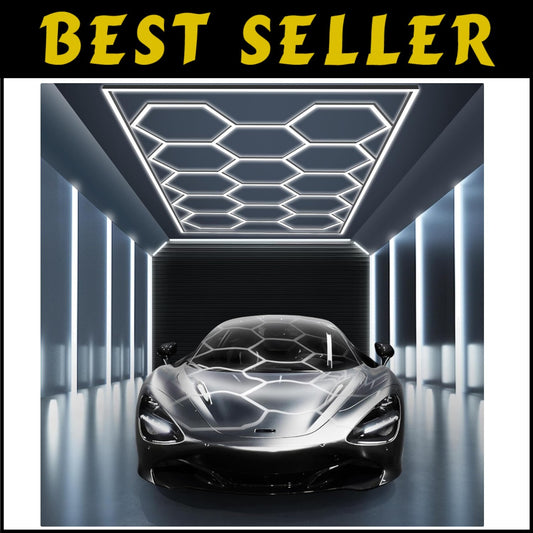 Customizable Hexagon Garage Light System - Includes 59 LED Tubes and Accessories