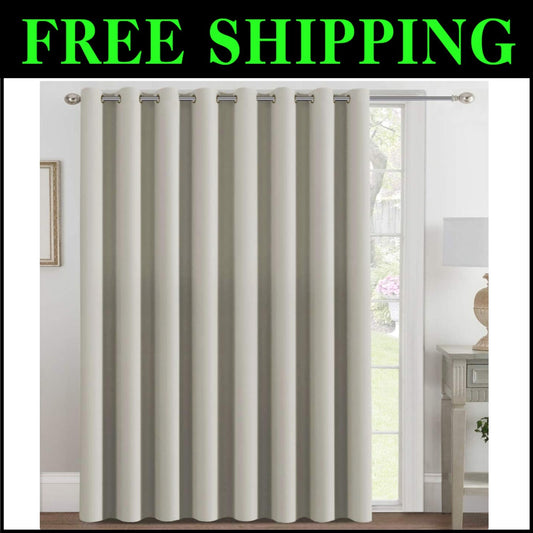 Thermal Insulated Blackout Curtains 100"W x 96"L - Elegant Room Divider Solution