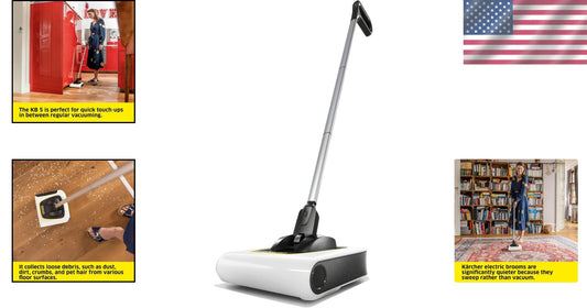 Fast & Efficient KB 5 Electric Broom - Ideal for Low-Pile Carpet & Hard Floors