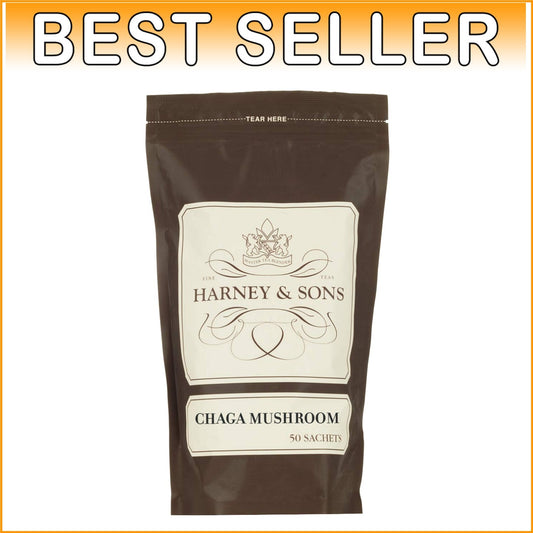 Calming 50-Pack Chaga Mushroom Tea Sachets - 100% Herbal, Rich in Antioxidants