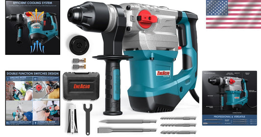 1-1/4 Inch SDS-Plus Rotary Hammer with 4 Functions for Professionals & DIYers