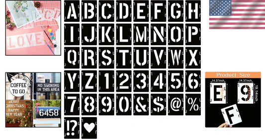 Eco-Friendly 42 Pcs Interlocking Stencils for Art Projects - Safe & Durable