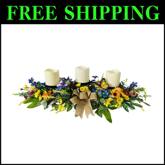 Versatile 3-Wick Candle Holder in Floral Design - Ideal for Spring Celebrations