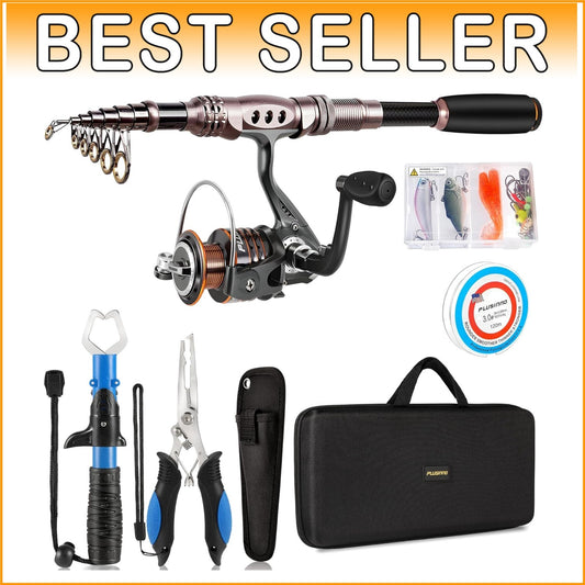 1.8m Fishing Rod & Reel Combo - Lightweight Telescopic Carbon Kit for Fishing