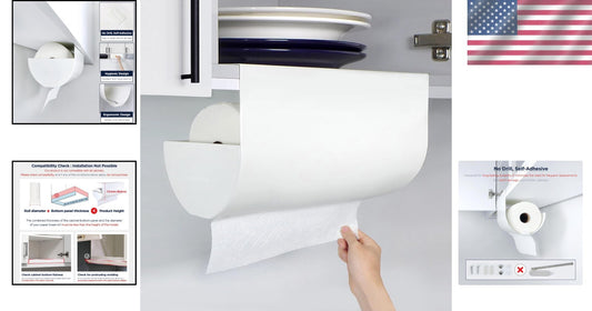 Elegant Under Cabinet Paper Towel Holder - Space-Saving Self-Adhesive Design