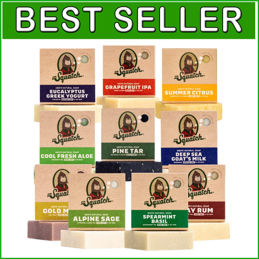 10-Pack Natural Cold Process Bar Soap Gift Set for Men - Unique Scents Included
