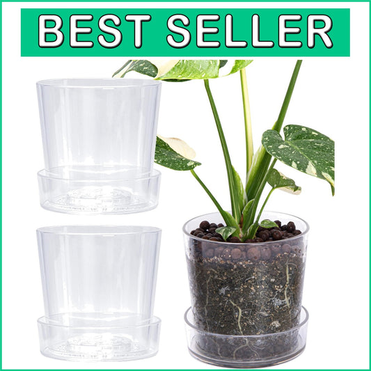 Lightweight Clear Acrylic Orchid Planter with Drainage - Ideal for Home Decor