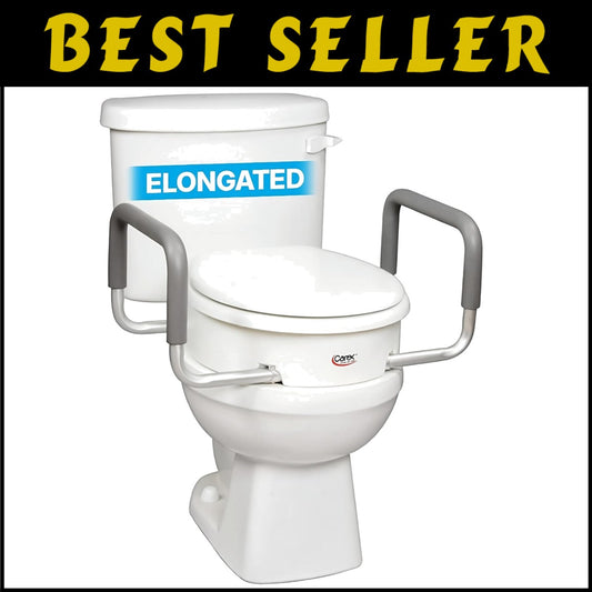Easy Install Elevated Toilet Seat for Elongated Toilets - No Tools Required