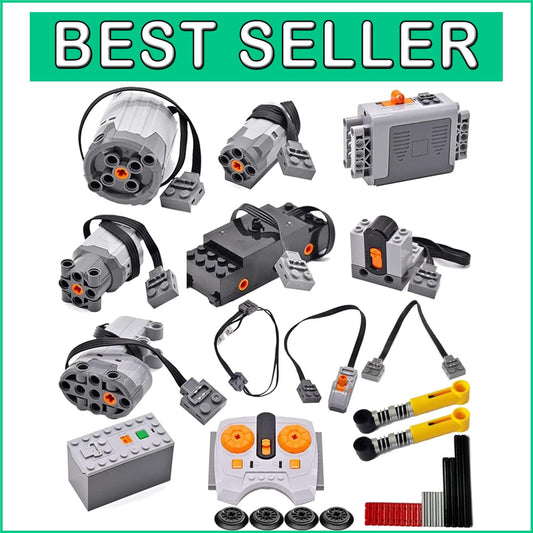 32-Piece Power Functions Kit: Ultimate Train & Motor Set with Remote Control