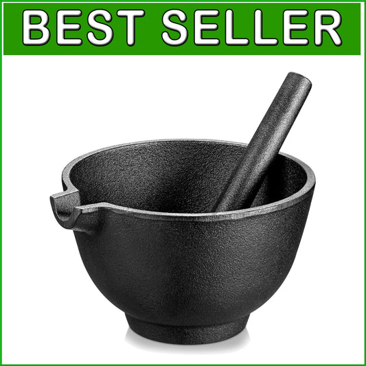 6.5 Inch Pestle and 3 Cup Mortar - Effortless Spice Grinding for Gourmet Recipes