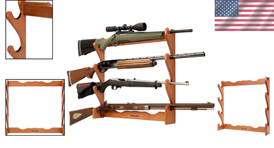 Contemporary Indoor Gun Rack - Holds 2-4 Rifles/Shotguns with Protective Liner