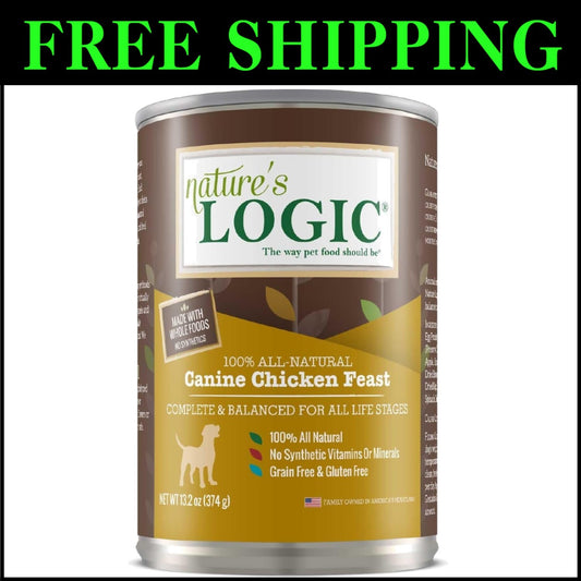 High Protein Grain-Free Dog Food - 12 Natural Chicken Cans for All Breeds