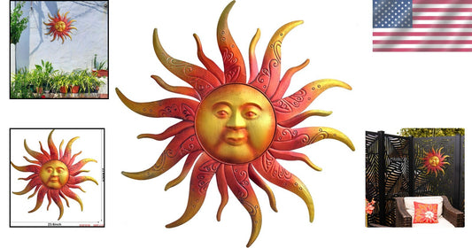 Vintage-Style Sun Wall Decoration 23.6" - Perfect Gift for Garden Lovers