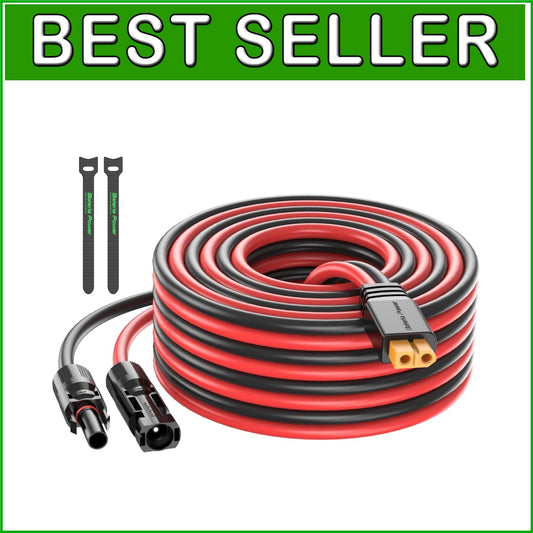 Durable Solar Connector to XT60 Charging Cable - 25Ft, Weather-Resistant Design