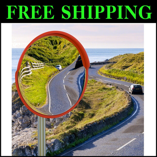 32" Shatter-Proof Security Mirror with Adjustable Bracket for Enhanced Safety