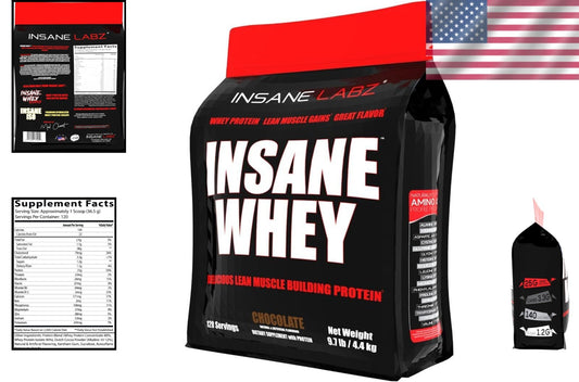 Insane Whey Protein - Chocolate Flavor 100% Whey, Ultimate Mass Gainer, 9.85 lbs