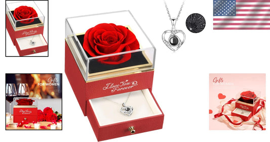 Heartfelt Gift: Forever Rose with Necklace - Special Day Celebrations for Women