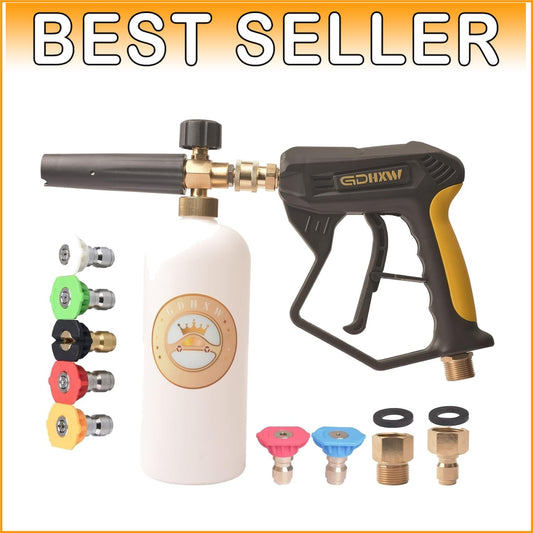 Durable 5000 PSI Pressure Washer Gun with Foam Cannon & Quick Connect Adapters