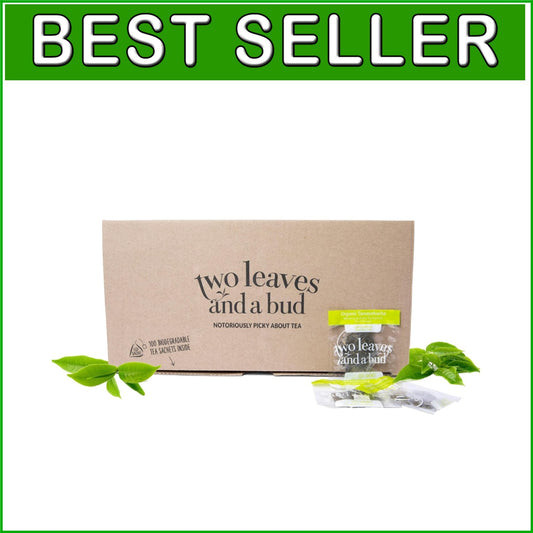 100 Count Pyramid Sachets of Whole Leaf Organic Green Tea - Light & Sweet Flavor