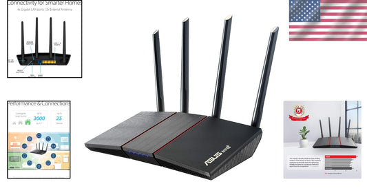 Fast WiFi 6 Router with Lifetime Security and Parental Control - 3000 Sq Ft