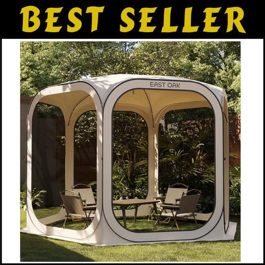 Compact 10x10 FT Pop-Up Screen Room with Carry Bag - Ideal for Family Gatherings