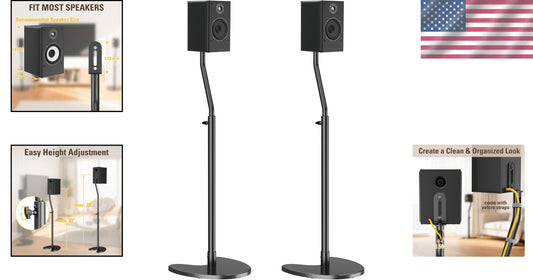 Height Adjustable Speaker Stands - Heavy Duty Floor Mounts with 11 LBS Capacity