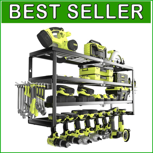 32-Inch Heavy-Duty Power Tool Organizer with 4 Layers for Efficient Garage Use
