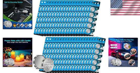 200-Pack Lithium Coin Button Cell Batteries - 3V Power for Everyday Devices