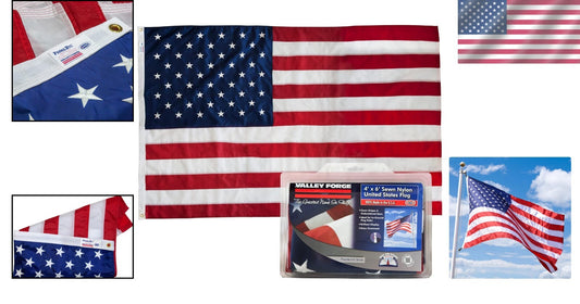 FMAA Certified 5' x 8' American Flag - Sturdy 2-Ply Polyester for Proud Displays