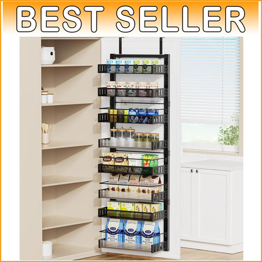 Large 8-Tier Spice Rack with Detachable Baskets - Ideal Wall Mounted Organizer