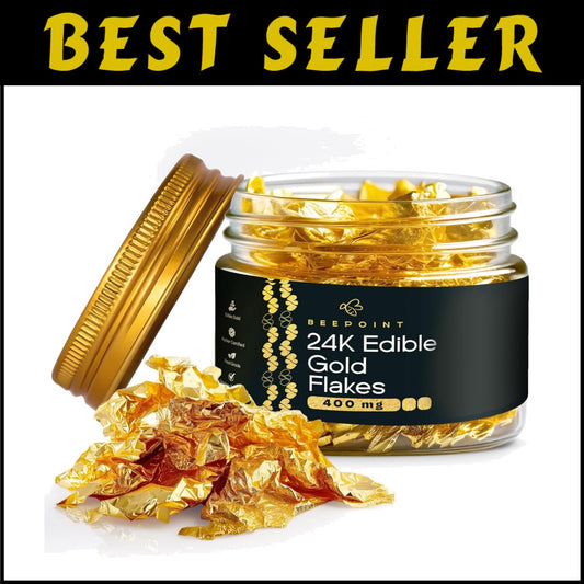 Luxury 24K Edible Gold Flakes - 400mg for Baking, Crafts & Makeup Enhancements